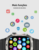 Smartwatch Masculino 2.01" Prata | Chamada Bluetooth, Lanterna, Fitness, Saúde & Estilo | Relógio Esportivo Inteligente