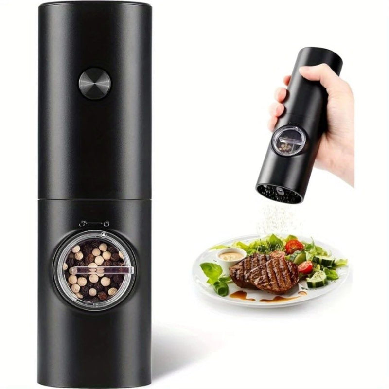 Moedor Elétrico Automático Sal e Pimenta | Ajuste de Moagem | Luz LED | Temperos Secos | Cozinha Gourmet