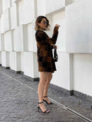 Max Kimono Cardigan Xadrez Onça Tricot Feminina – Tendência da Moda Para Toda Estação!