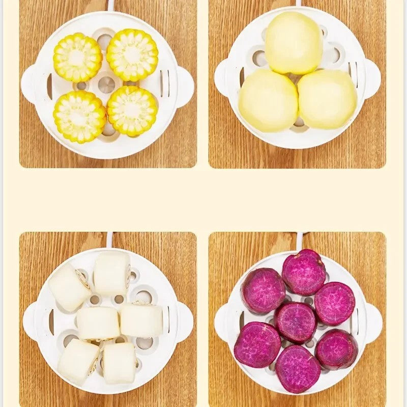 Mini Vaporizador 3 Andares – Cozinha Ovos, Pães e Legumes ao Mesmo Tempo