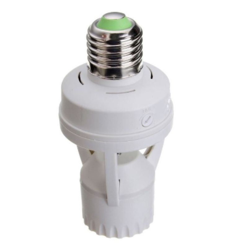 Sensor de Presença com Fotocélula Soquete E27 | Liga ao Detectar Movimento | Fácil Instalação | Economia de Energia