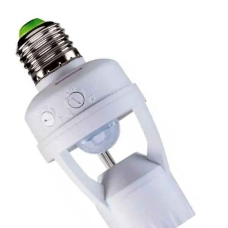 Sensor de Presença com Fotocélula Soquete E27 | Liga ao Detectar Movimento | Fácil Instalação | Economia de Energia