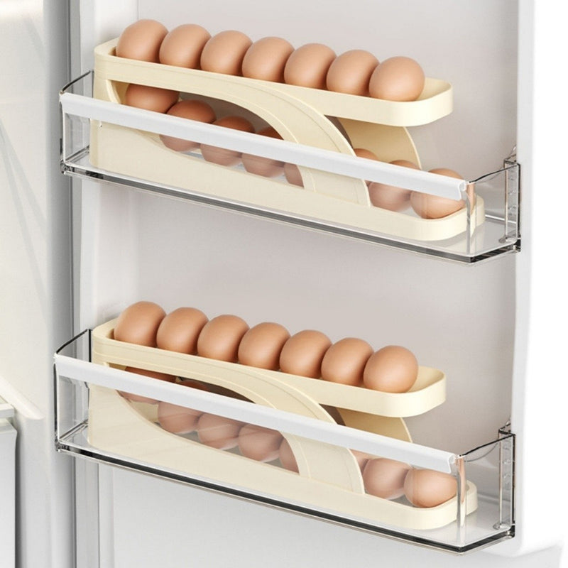 Dispenser Automático de Ovos 2 Andares | Organizador para Geladeira e Bancada | Compacto, Prático e Empilhável