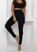 Calça Jeans Skinny Preta Cintura Alta Hot Pant com Elastano | Tamanhos 34 ao 44