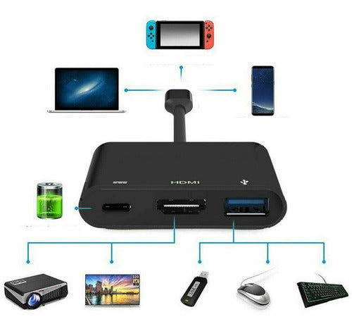 Adaptador Vídeo Tipo-c Para Hdmi Usb 3.0 4k Alta Qualidade