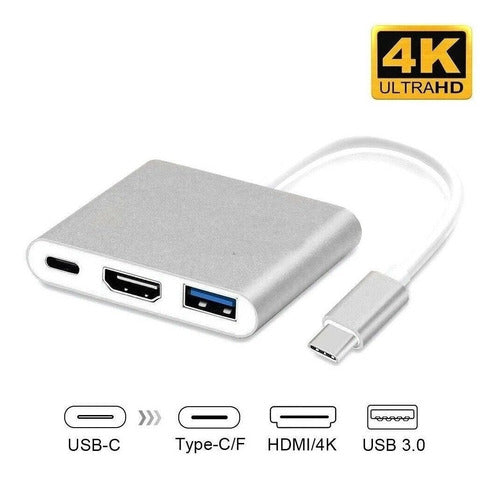 Adaptador Vídeo Tipo-c Para Hdmi Usb 3.0 4k Alta Qualidade