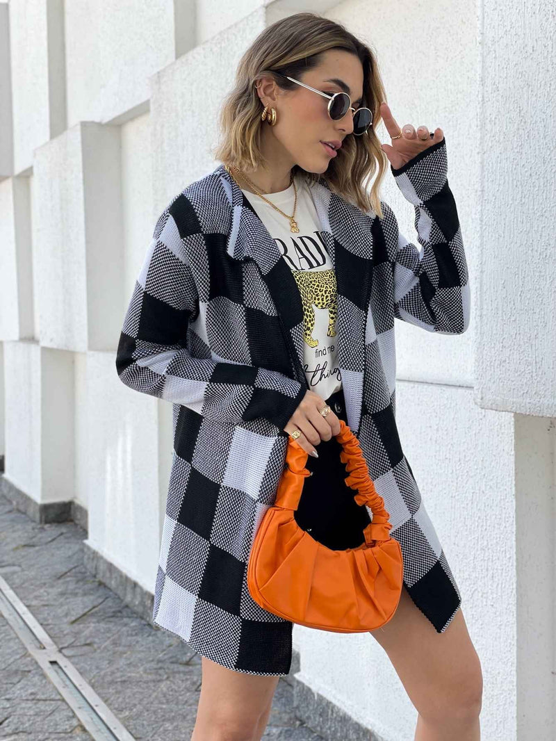 Max Kimono Cardigan Xadrez Onça Tricot Feminina – Tendência da Moda Para Toda Estação!