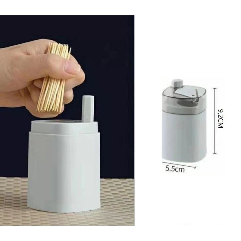 Paliteiro Automático Moderno | Porta Palitos de Dente em Plástico | Higiênico, Compacto e Elegante para Mesa e Escritório