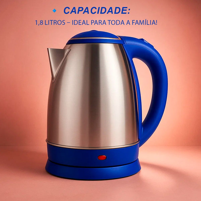 Chaleira Jarra Bule Elétrica Inox 1,8L Coloridas 1100W 110V ou 220V