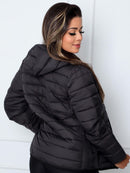 Bobojaco Feminina Preta com Capuz Removível | Estilosa, Quentinha e Confortável | Tamanhos do P ao GG