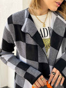 Max Kimono Cardigan Xadrez Onça Tricot Feminina – Tendência da Moda Para Toda Estação!