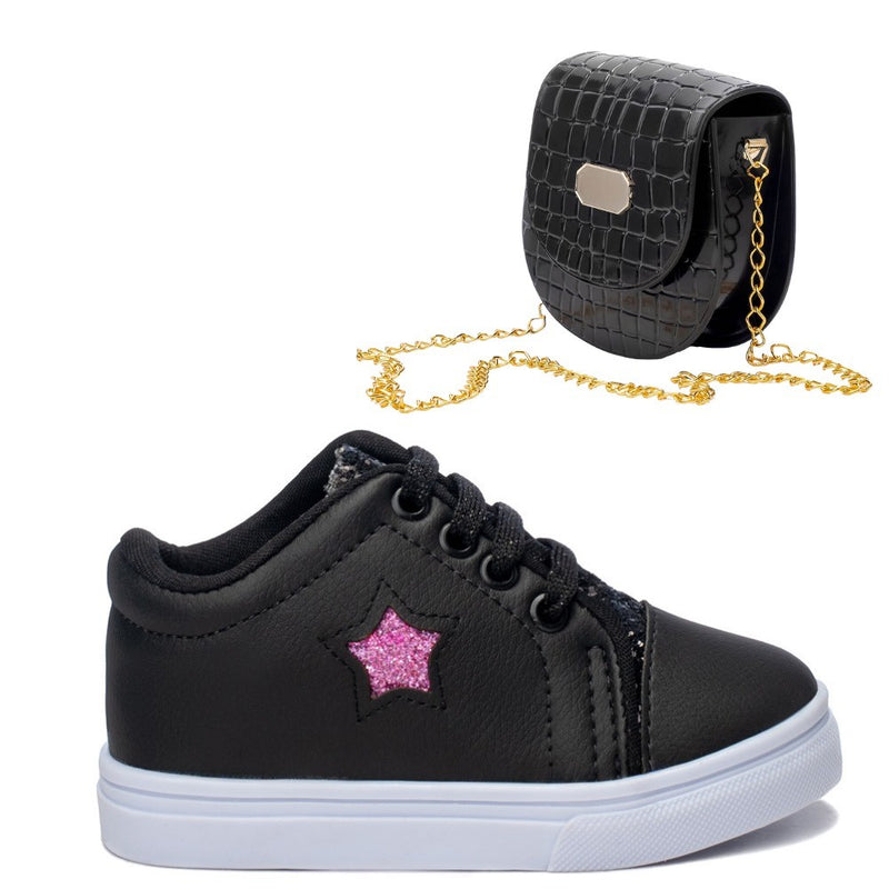 Combo Infantil Funfy Blogueirinha | Tênis + Bag Feminina | Estilo e Conforto Para Meninas | Várias Cores e Tamanhos