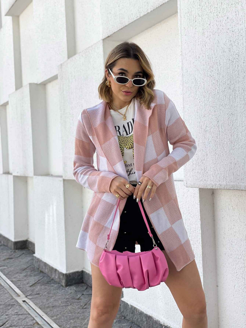 Max Kimono Cardigan Xadrez Onça Tricot Feminina – Tendência da Moda Para Toda Estação!