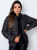 Bobojaco Feminina Preta com Capuz Removível | Estilosa, Quentinha e Confortável | Tamanhos do P ao GG