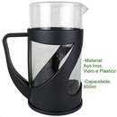 Cafeteira Prensa Francesa 800ml Vidro com Filtro Inox Manual Chá e Café - Cor Preto