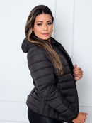 Bobojaco Feminina Preta com Capuz Removível | Estilosa, Quentinha e Confortável | Tamanhos do P ao GG