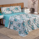 Kit Cobre Leito + Lençol Solteiro 3 Peças Esmeralda | 100% Algodão Percal | Toque Suave e Elegância!