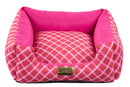 Cama Quadrada para Cachorro ou Gato Luppet Luxo Rosa Geométrico Tamanho: M