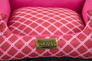 Cama Quadrada para Cachorro ou Gato Luppet Luxo Rosa Geométrico Tamanho: M