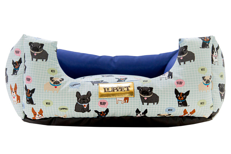 Kit Enxoval Cachorro GG Luppet Azul Impermeável Completo 6 Peças