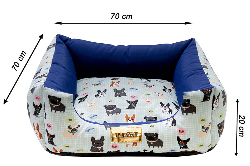 Kit Enxoval Cachorro GG Luppet Azul Impermeável Completo 6 Peças