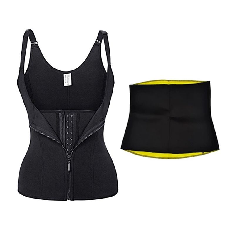 Kit Colete e Cinta Modeladora Redutora Medidas Neotex Hot Shapers