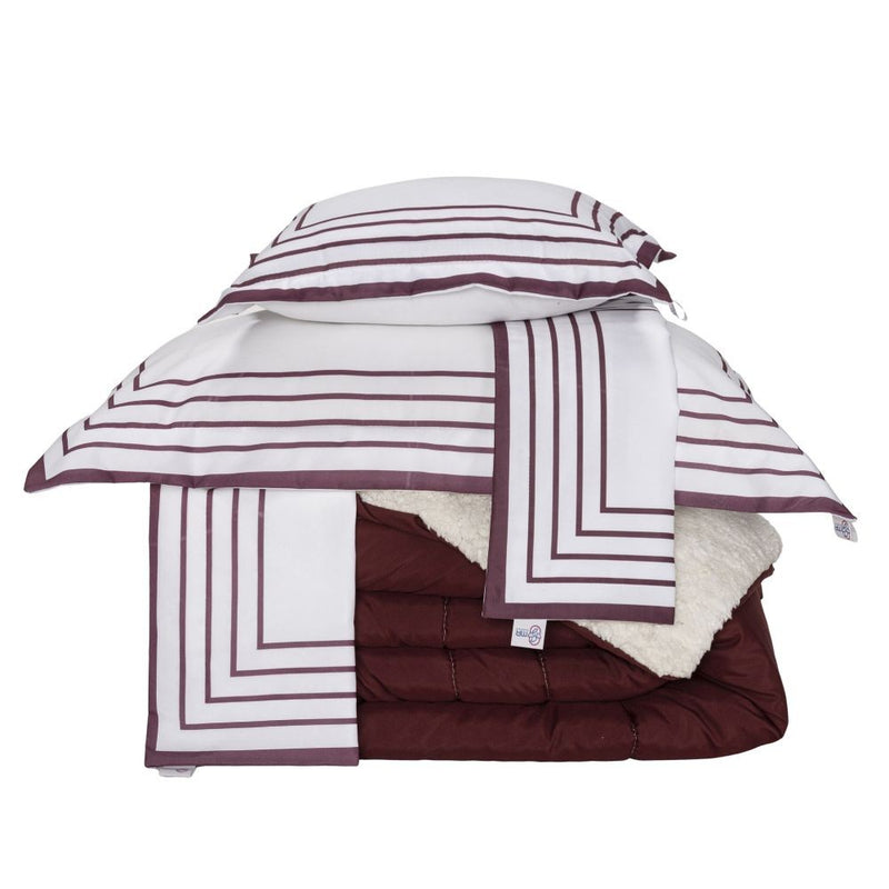 Kit Coberdrom Soft 05 Peças Queen - Vermelho Marsala