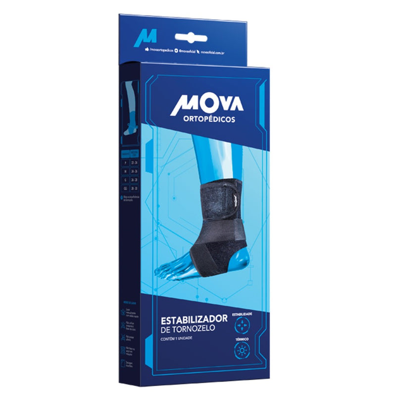 Estabilizador de Tornozelo Mova – Suporte Ortopédico com Compressão | Tamanhos PP ao GG