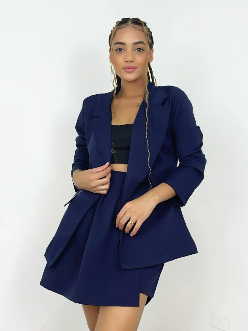 Conjunto Feminino Max Blazer e Short Saia em Alfaiataria | Elegante, Moderno e Confortável
