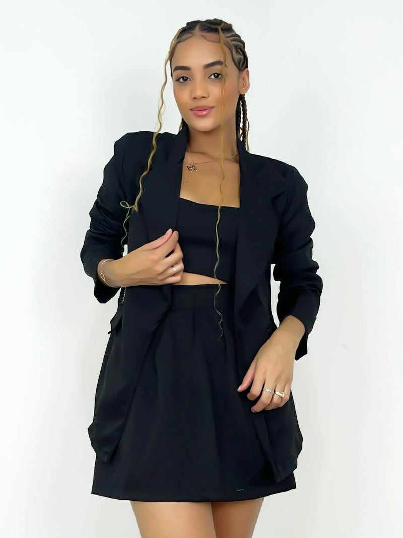 Conjunto Feminino Max Blazer e Short Saia em Alfaiataria | Elegante, Moderno e Confortável