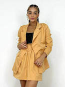 Conjunto Feminino Max Blazer e Short Saia em Alfaiataria | Elegante, Moderno e Confortável